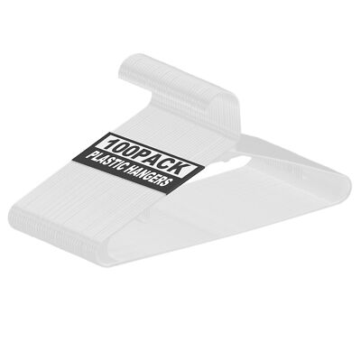 100 PCS Clothes Hanger Durable Plastic Hangers For Pants, Shirts, Dresses Etc