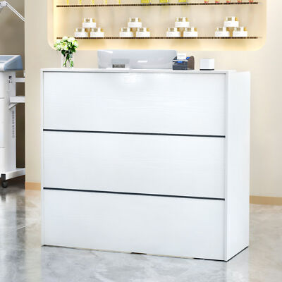48'' Office Reception Desk with Counter Salon Front Desk Retail Checkout Counter