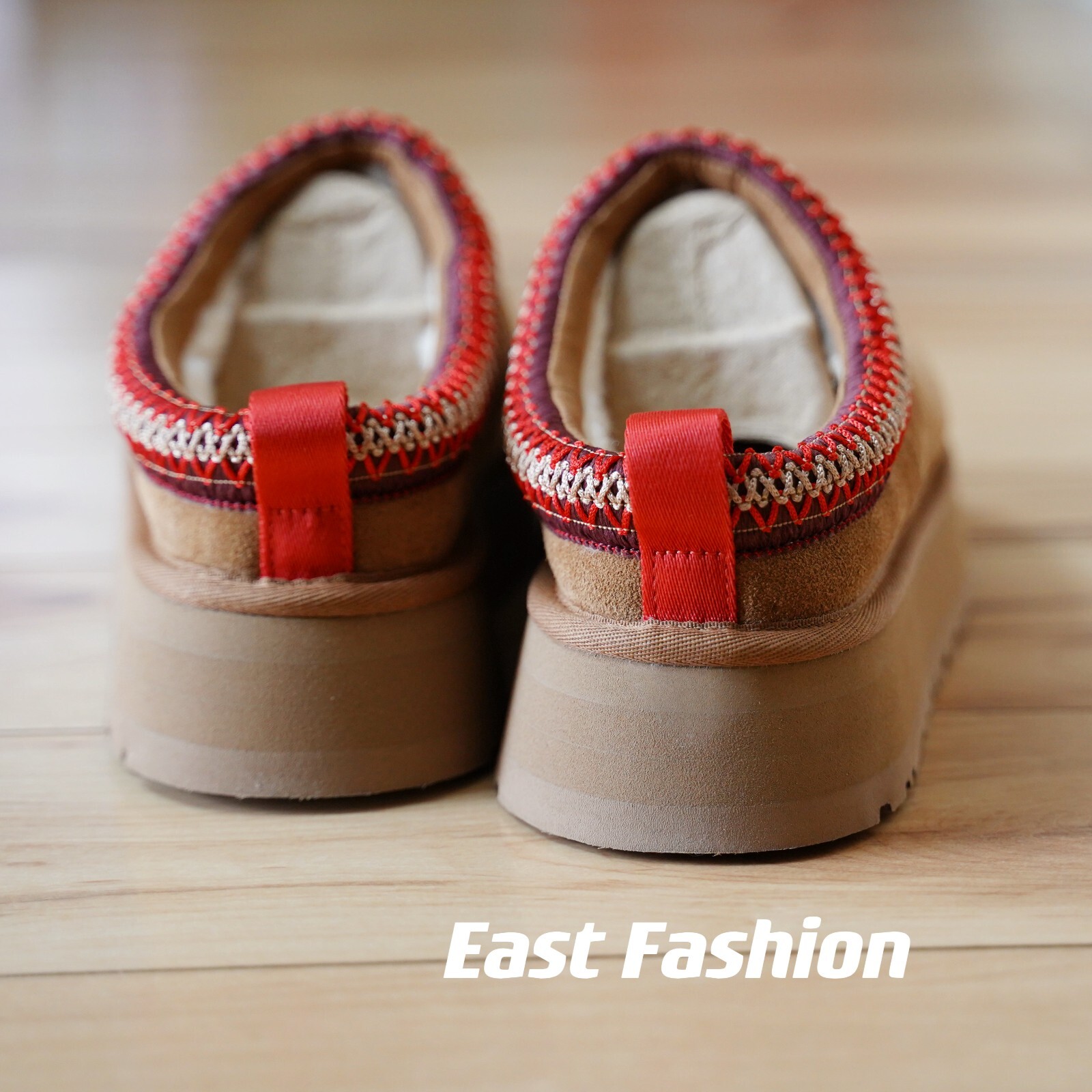 Pre-owned Ugg Tasman Tazz Platform Slipper Three Colors Olive Green/ Chestnut/black Size 9