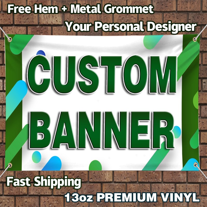 TFEN Custom Personalized Vinyl Banner-Premium 13oz Heavy Duty Semi-Gloss Vinyls