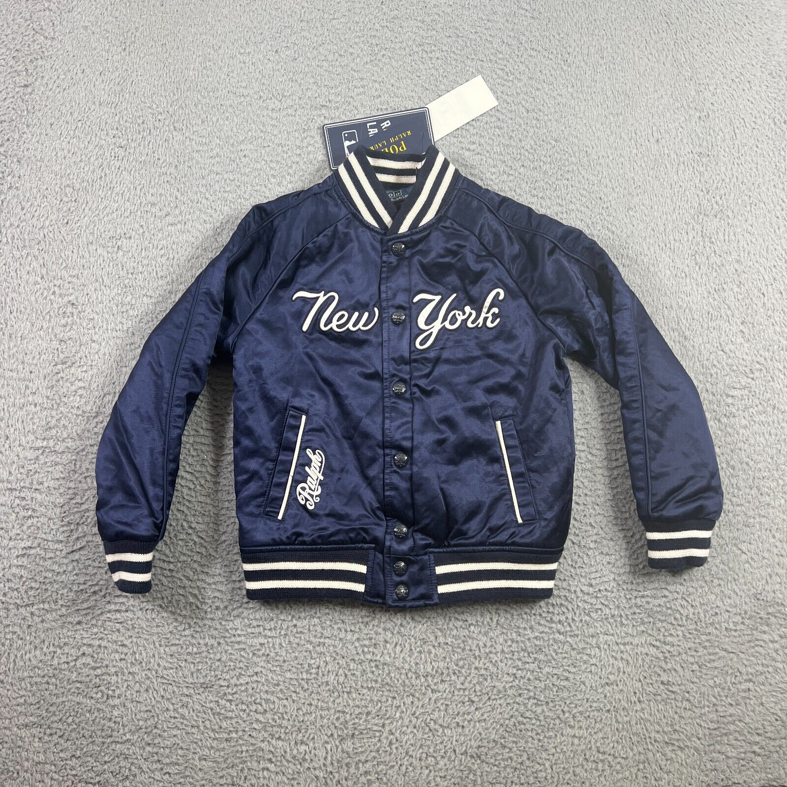 Polo Ralph Lauren x MLB Yankees Navy Satin Jacket Kids 6 Polo Ralph Lauren x MLB Yankees Navy Satin Jacket Kids 6