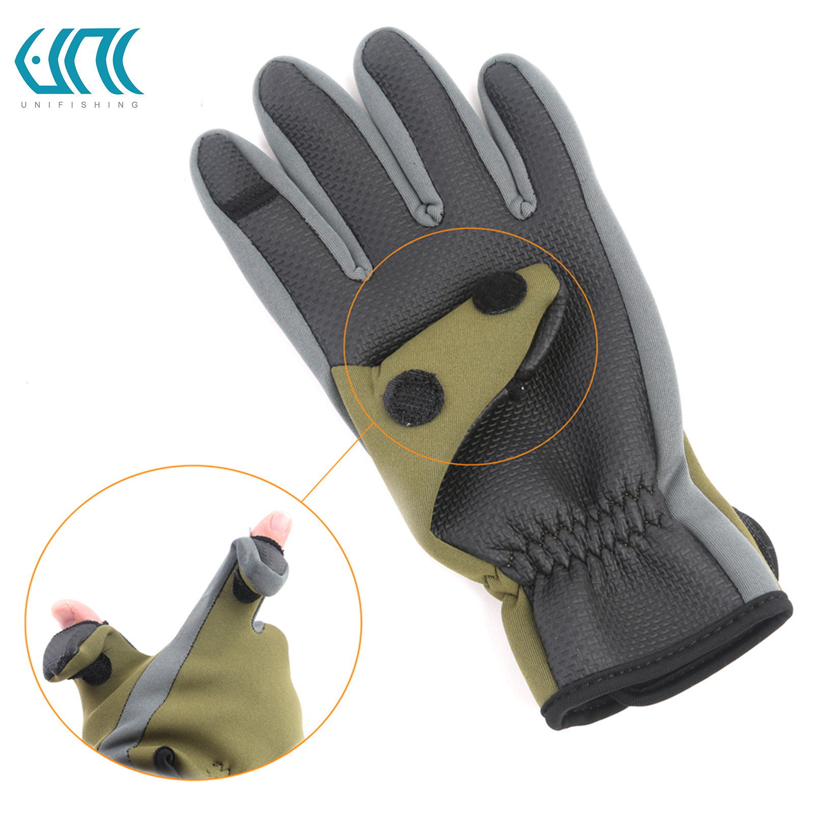 ️ Unifishing 1 Pair Neoprene Fishing Gloves Waterproof AntiSlip