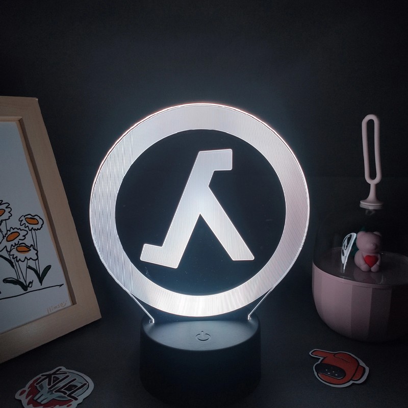Half-Life Lamp Valve FPS Game Mark LOGO 3D Led RGB Night Lights Birthday Colorfu