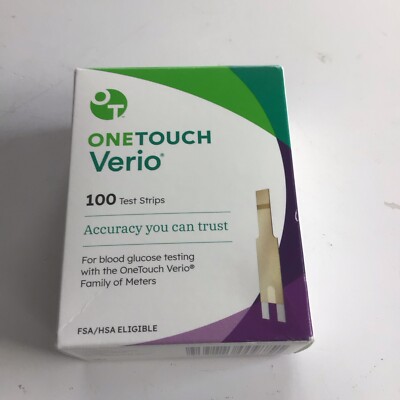 OneTouch Verio Glucose Blood Test Strips 100 Ct. Exp. 2026-02-28