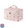 RSRSLEII Large Quilted Makeup Bag for Women and Girls, Cute Coquette Floral Cotton Cosmetic Bag, Aesthetic Travel Organized Toiletry Bags (01Pink Bows)
