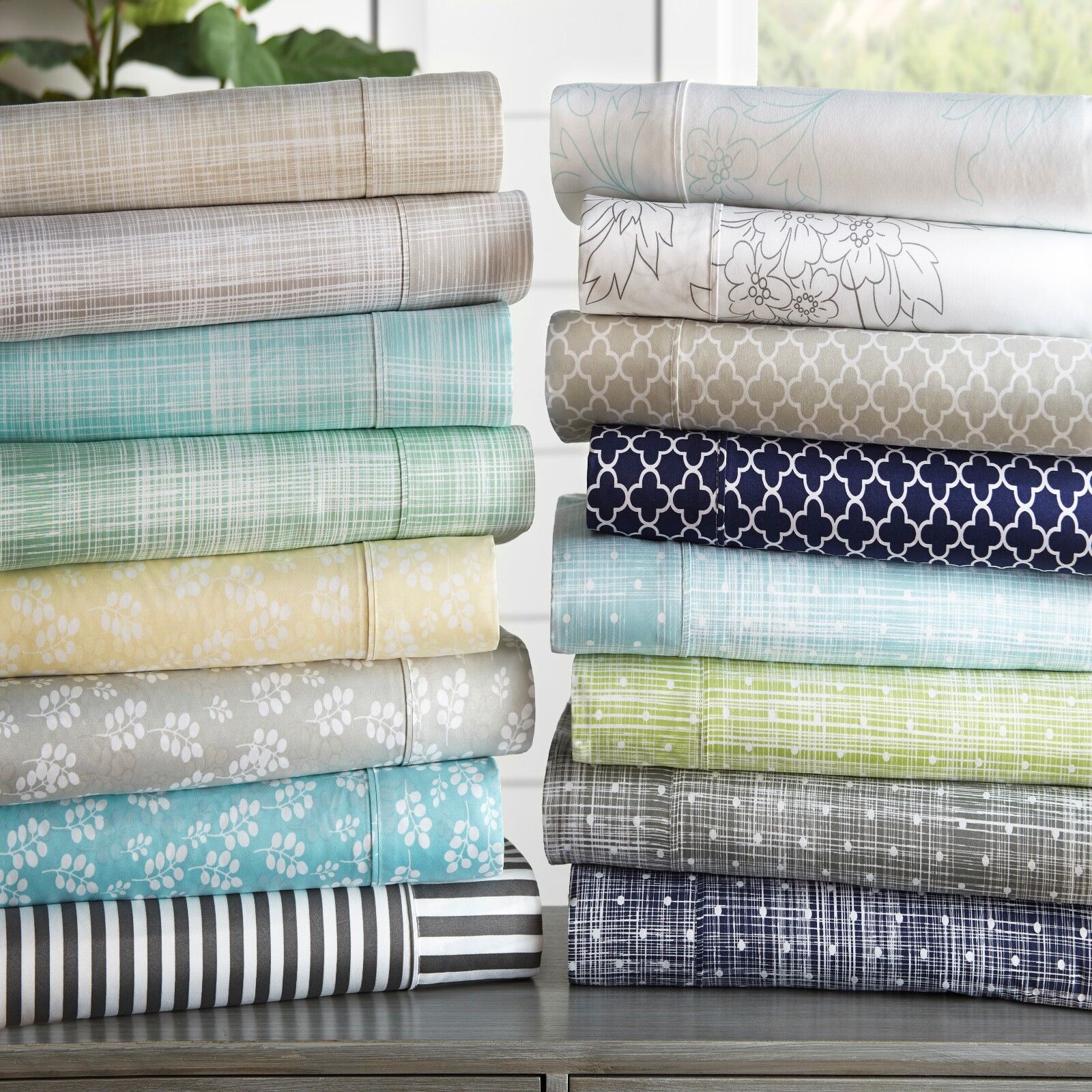Ultra Soft 4 Piece Bed Sheet Sets Deep Pocket Kaycie Gray Fa