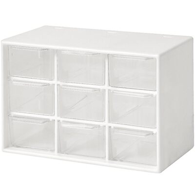 Mini Storage Drawers Small 9 Drawers Organizer Bins Stackable Clear Plastic Box