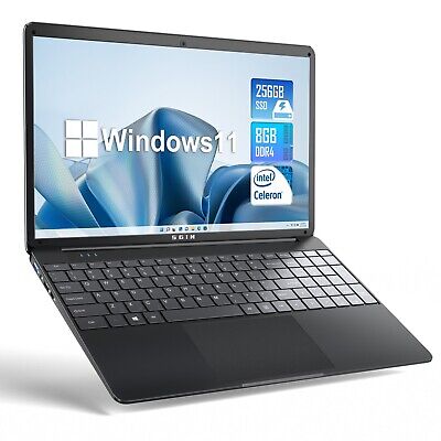 SGIN  15.6'' Laptop Notebook Intel Celeron Quad-Core 2.8 GHZ 8GB RAM 256GB SSD HD