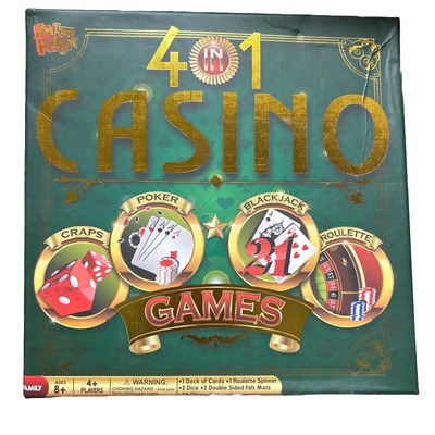 4 In 1 Casino Board Game. Includes Texas Hold Blackjack Craps Roullette