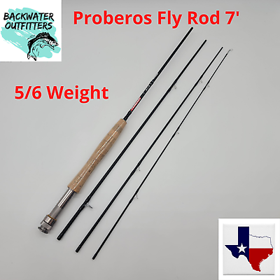 Proberos Fly Fishing Rod 7' 5 - 6 Weight 4 Piece Carbon Fiber Fast