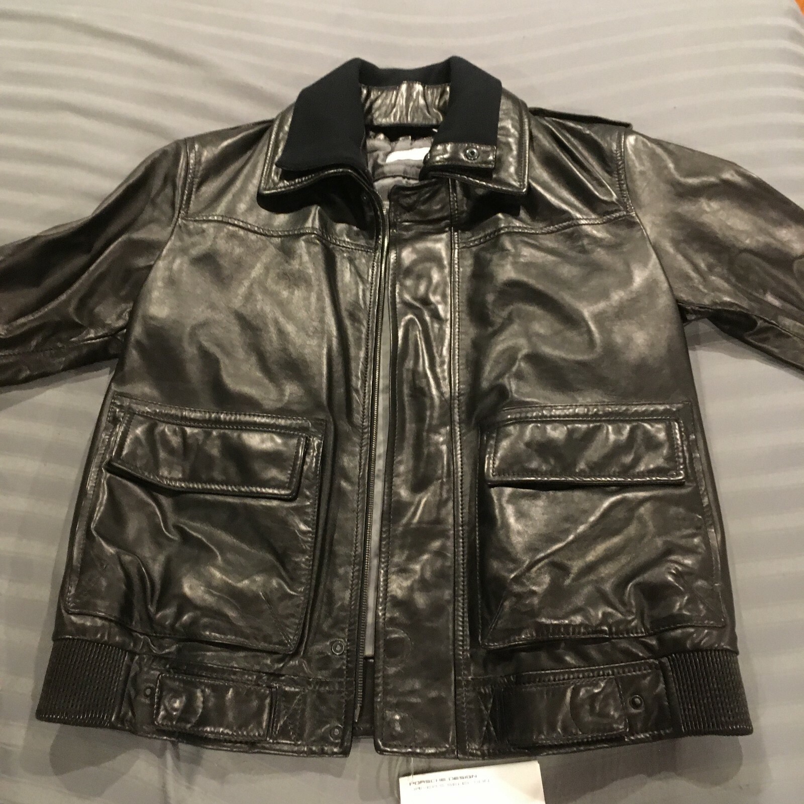 Pre-owned Porsche Design Leather Jacket From The Essential Collection Of 2012. Men's Usa S In Black