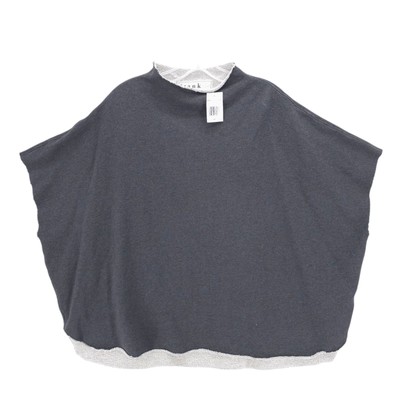 FRANK & EILEEN Audrey Funnel Neck Capelet Triple Fleece Charcoal Gray One Size