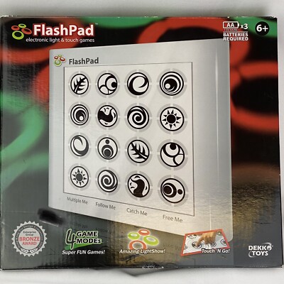 Flash Pad Electronic Light & Touch 4 Games 2009 Dekko Toys Batteries Included