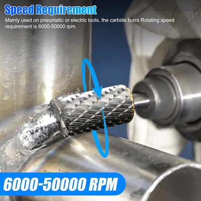 5Pcs 1/4'' Tungsten Carbide Burr Die Grinder Shank Set 6-14mm Rotary Drill Bits