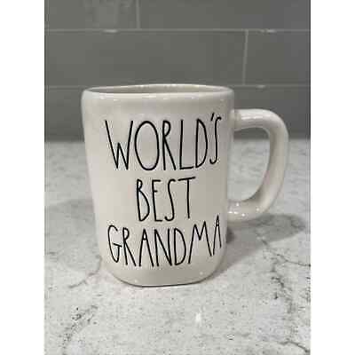 WORLD'S BEST GRANDMA Rae Dunn Coffee Mug White Mother Mimi GIGi Gram NEW