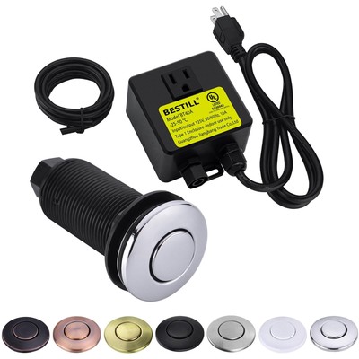 Ill Sink Top Garbage Disposal Air Switch Kit With Single Outlet Ul Listed Chrome