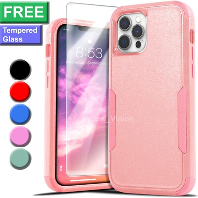 Shockproof Case For iPhone  14 13 12 11 Plus Pro Max X Max XR + Screen Protector