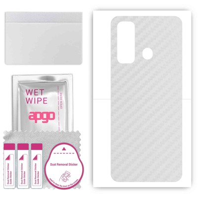 apgo Back Skin Wrap Sticker for Tecno Spark 7 P, Transparent Carbon