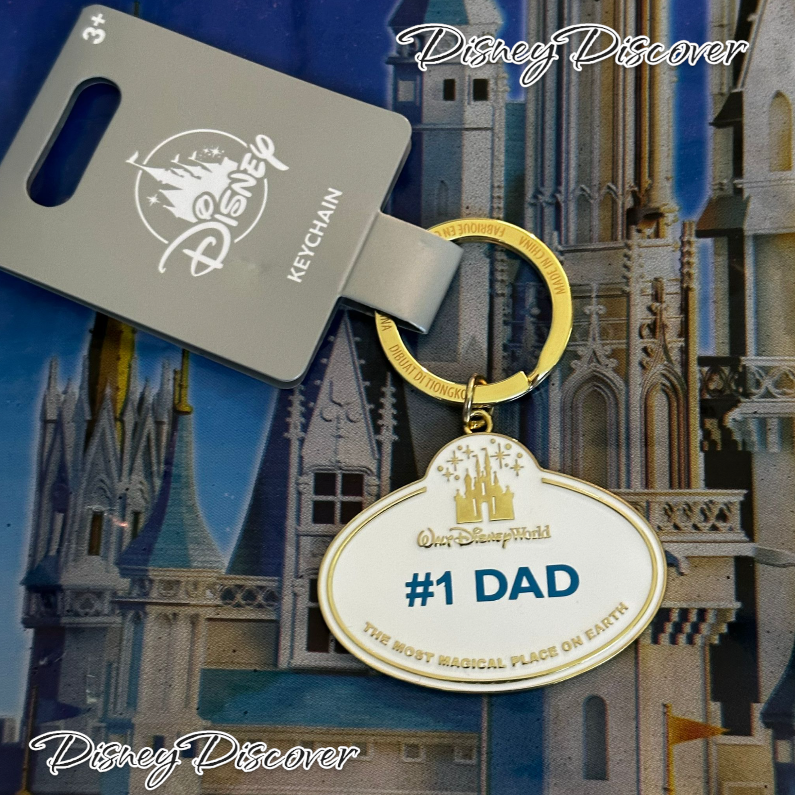 Disney Parks Keychain 2024 WDW Cast Member Name Tag #1 Dad