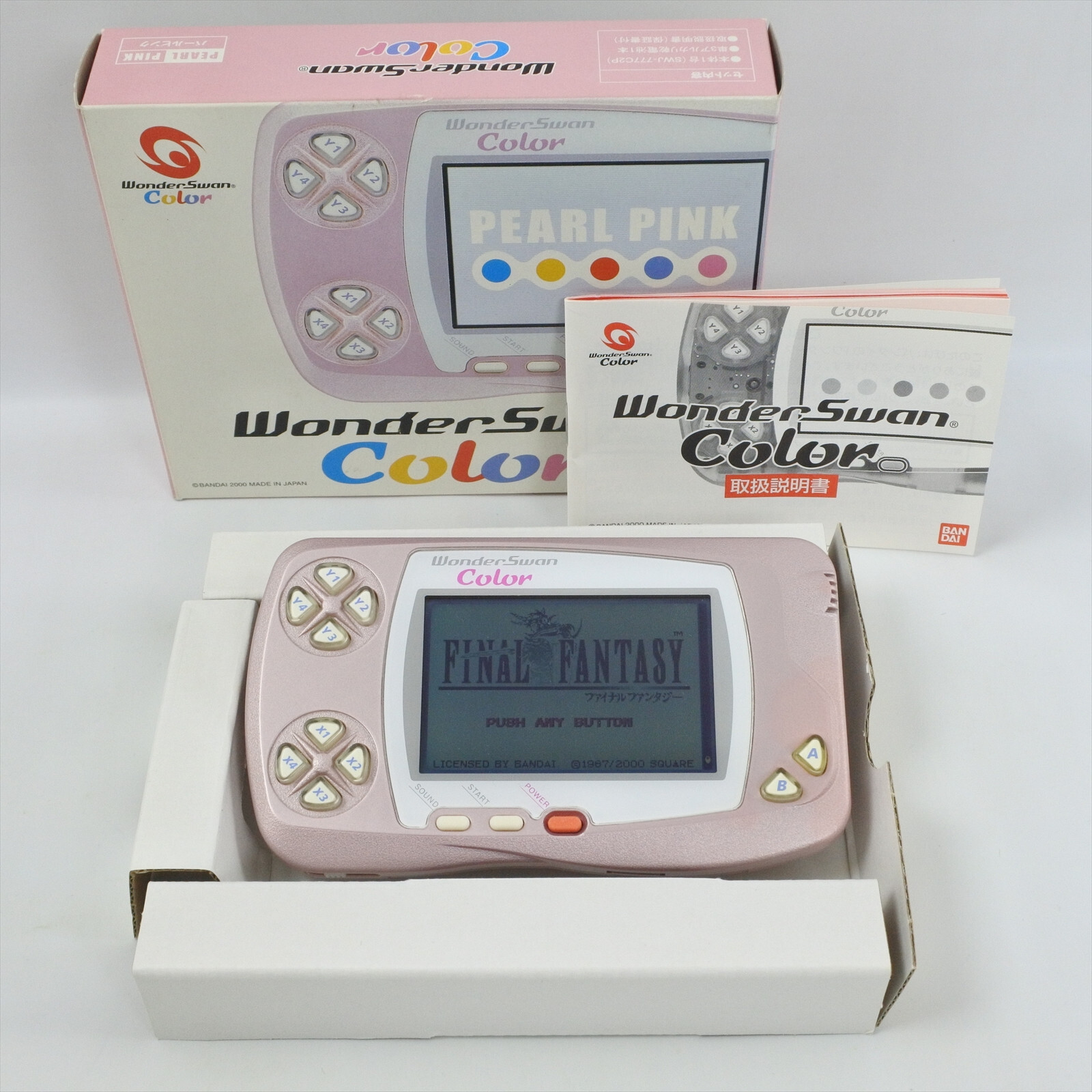 WonderSwan Color Console PEARL PINK WSC-001 Boxed Bandai WonderSwan Color Console PEARL PINK WSC-001 Boxed Bandai