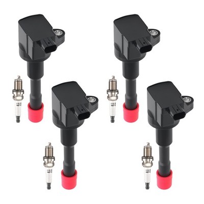 4pcs Ignition Coil + Spark Plug for Honda Civic Hybrid 2003-2005 1.3L L4 UF374
