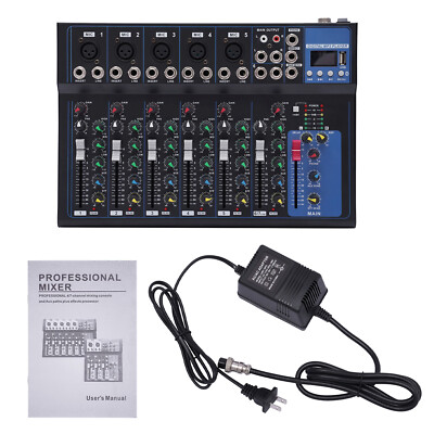2/4/5/6-16 Channel Mixing Console Sound Live Studio Audio Mixer USB Bluetooth