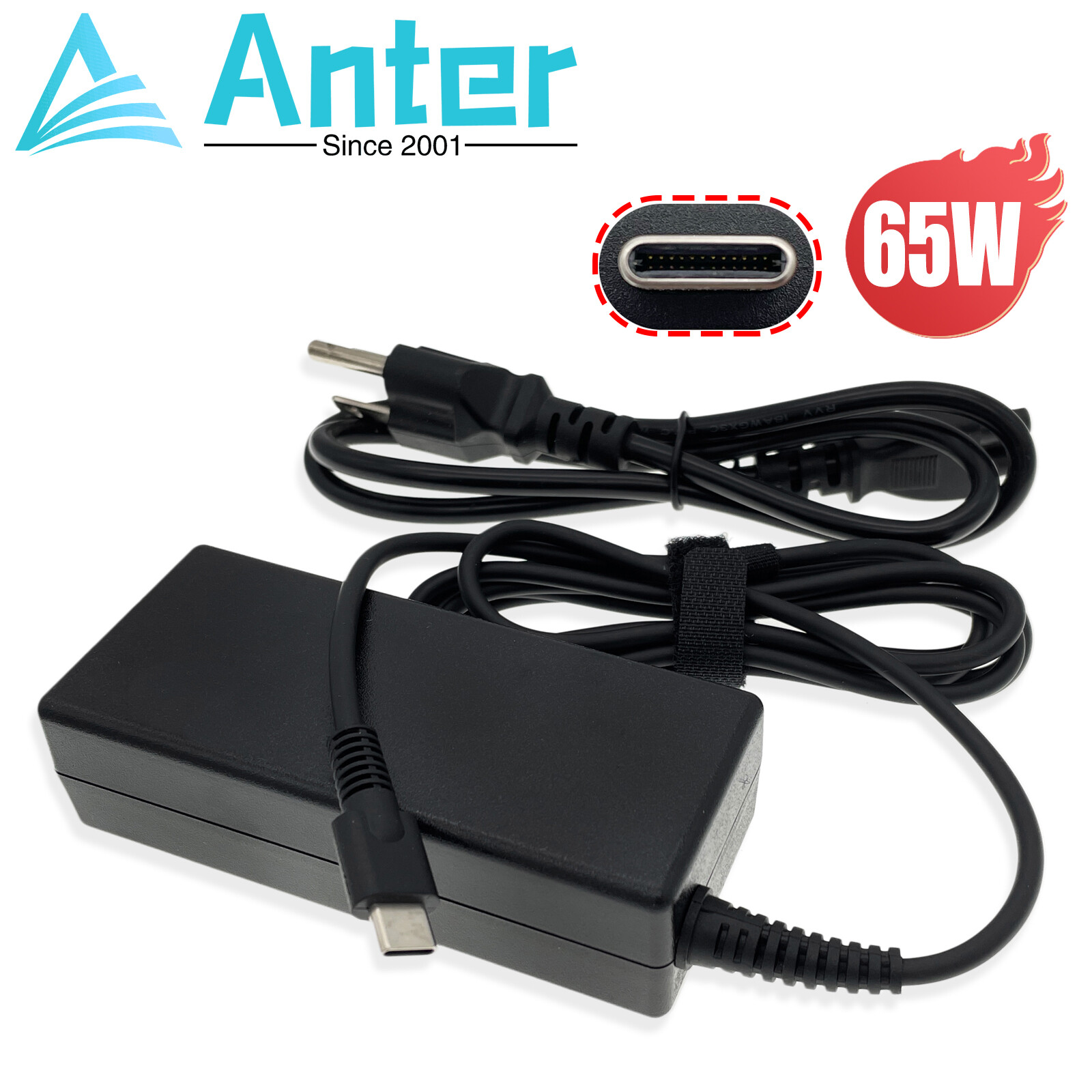 NEW For HP 65W USB-C AC Power Adapter For ZBook Firefly 14 G9, 830 G6 - 1HE08UT
