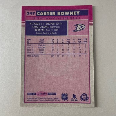 2020 O-Pee-Chee Hockey #247 Carter Rowner Retro