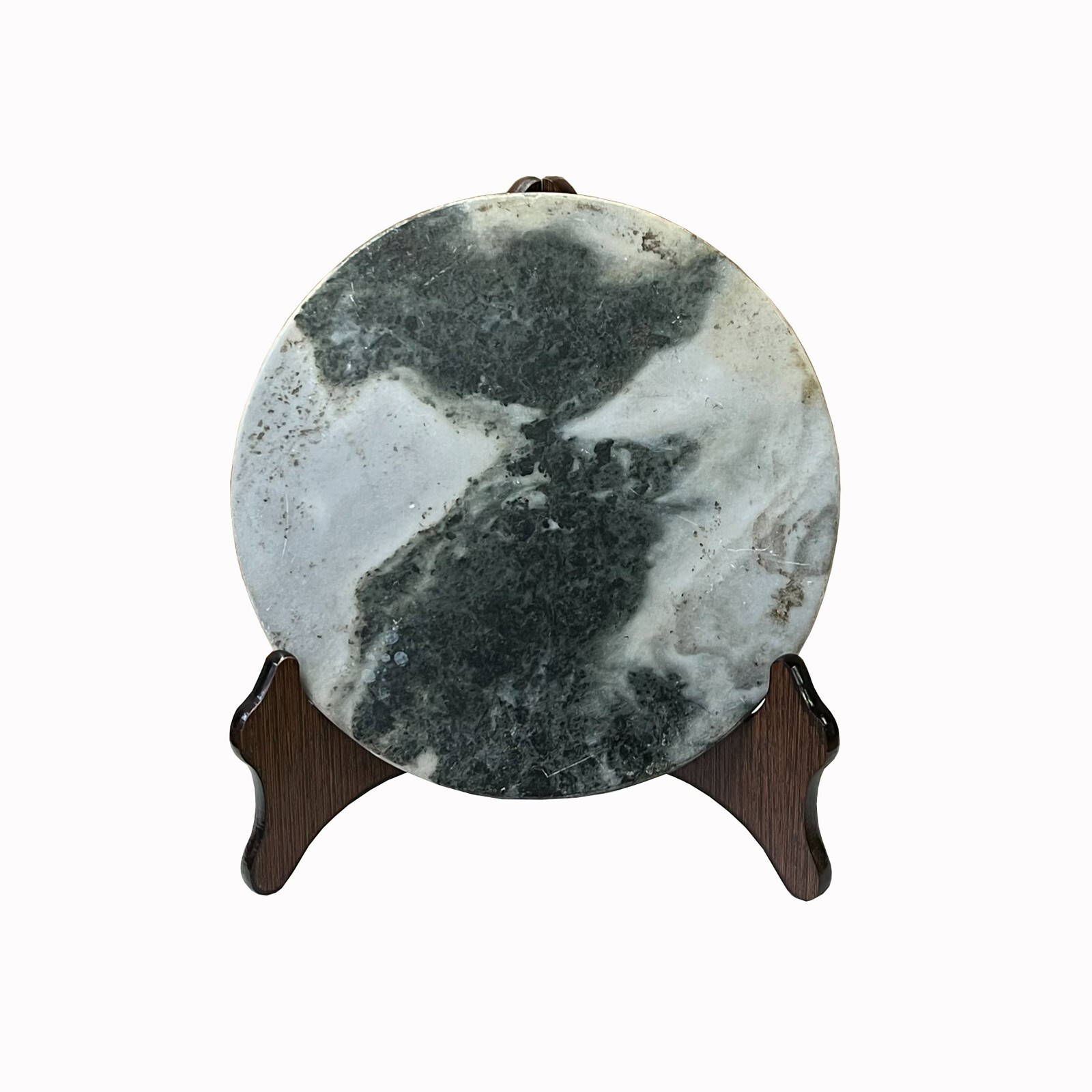 Chinese Natural Dream Stone Round White Fengshui Plaque Display ws2263S Chinese Natural Dream Stone Round White Fengshui Plaque Display ws2263S