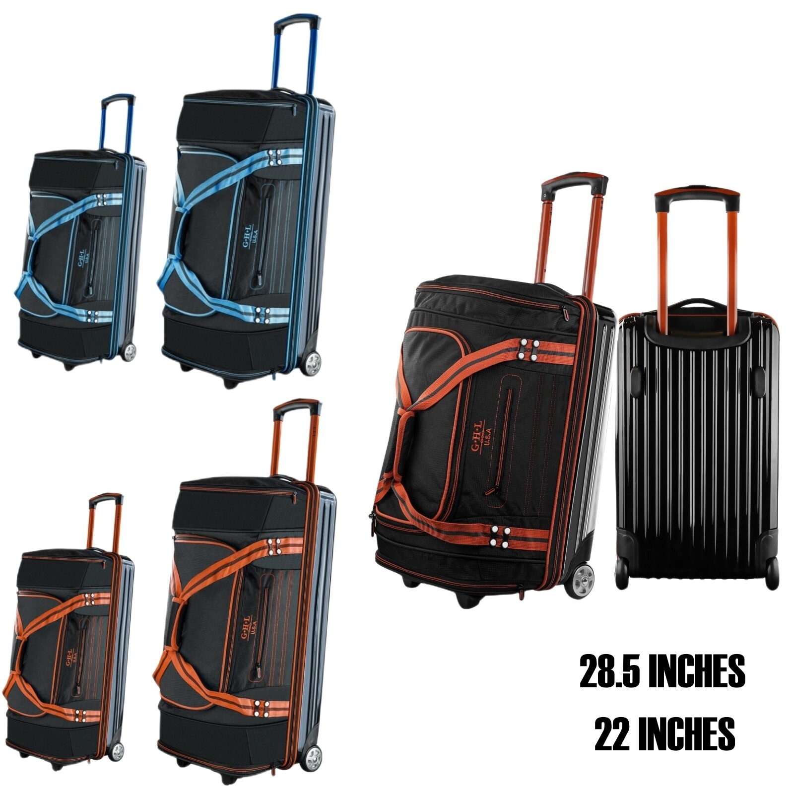 Set Lightweight Suitcase Expandable Softside Travel Bag