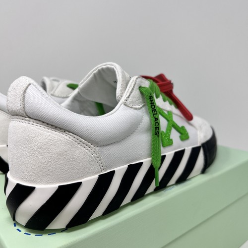 Pre-owned Off-white Vulcanized Men's Sneakers Size 40 Eu / 7 Us White Black Green
