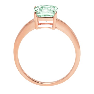 Pre-owned Pucci 1.50ct Asscher Sea Green Simulated Diamond Wedding Promise Ring 14k Rose Gold In Simulated Light