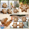 HunnmingRe 4 Pcs Christmas Throw Pillows Plush Snowflake Shaped Pillow for Christmas Winter Holiday Party Outdoor Bedroom Living Room Cushion Couch Sofa Decoration