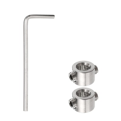 2pcs 6mm Drill Stop Collar Depth Stop with Hex Wrench, Anodizing Surface Silver