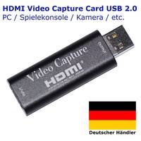 USB 2.0 HDMI Capture Card Live Video Streaming Aufnahme OBS bis Full HD 1080p
