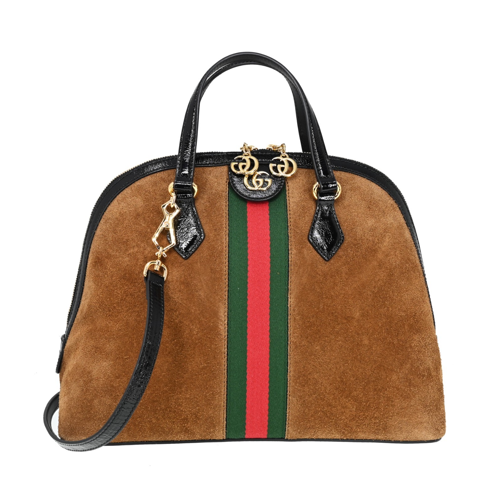 New Authentic Gucci 524533 Ophidia Suede Top Handle Satchel Bag