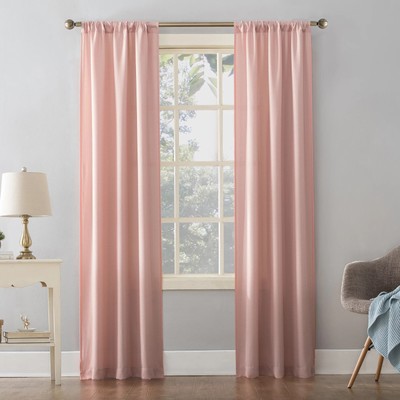 Mainstays Textured Solid Curtain Single Panel Pearl Blush 38'' W x 63'' L