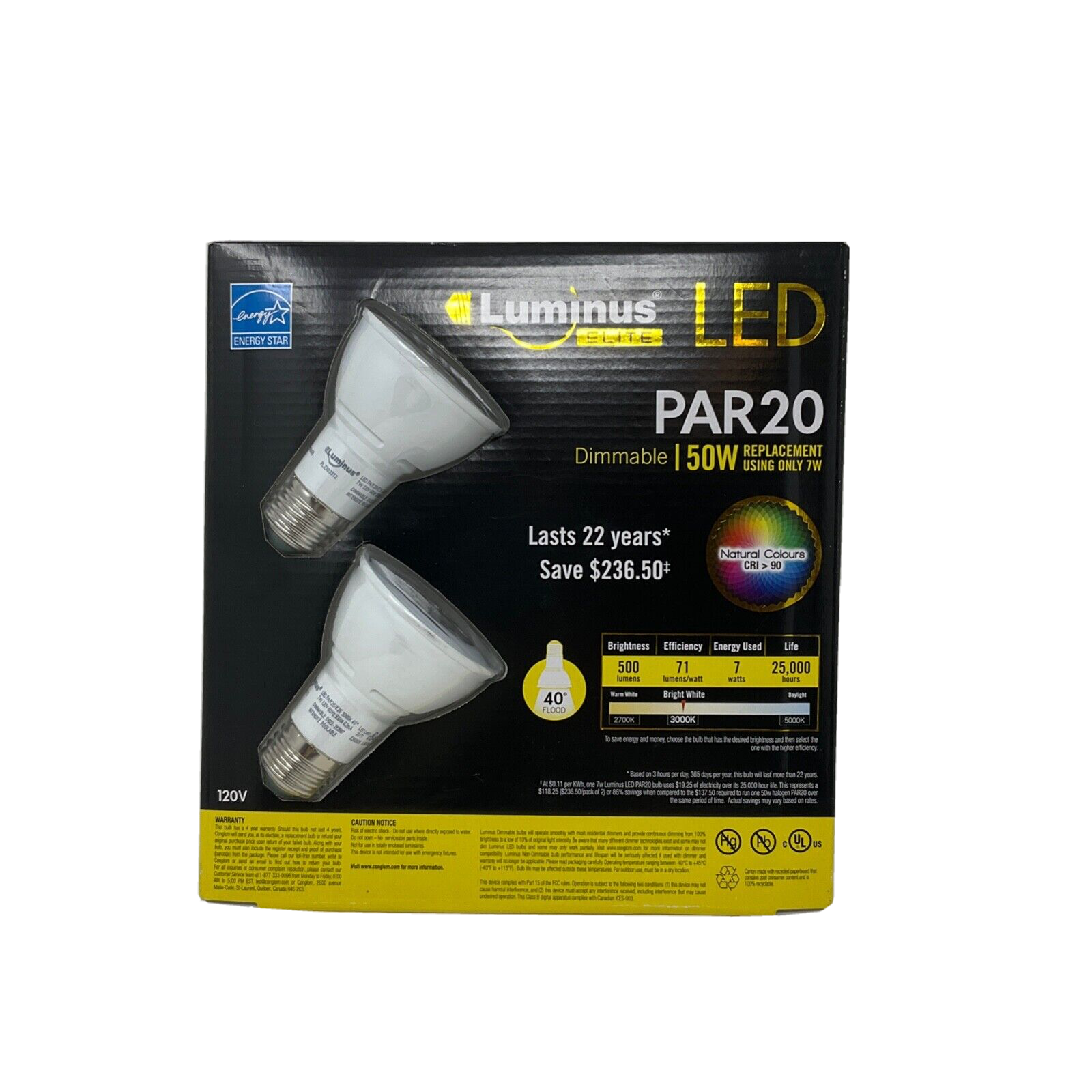 Dimmable Par20 Bright White Pack Of 2