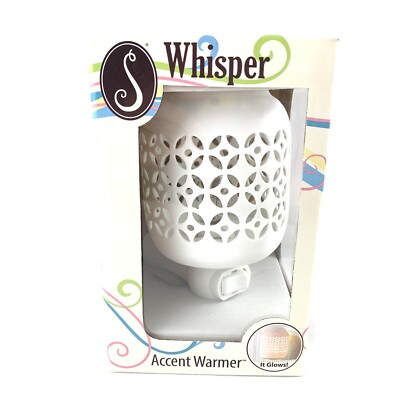 Scentsationals Whisper Plug In Accent Wax Warmer White Ceramic Cutout Nib