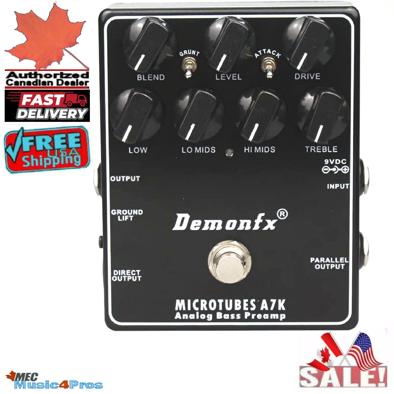 値下げ！demonfx A7K Demonfx Demon FX Microtube A7K Bass Preamp Pedal Fast U.S.