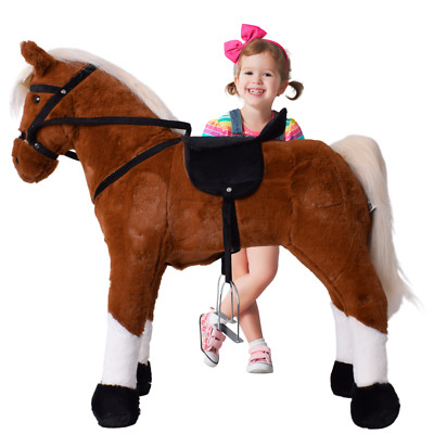 TE Trend Plüsch Reitpferd Reittier Kinder Spielpferd mit Sound Stehpferd 70cm
