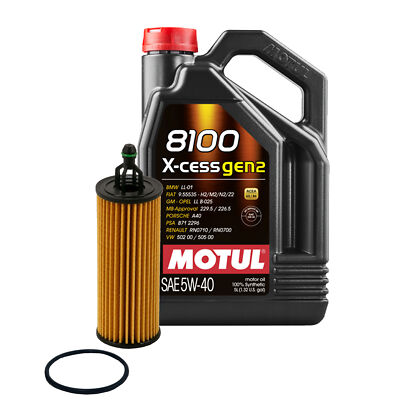 5L Motul 8100 X-CESS GEN2 5W-40 Wix Filter Motor Oil Change Kit API SN