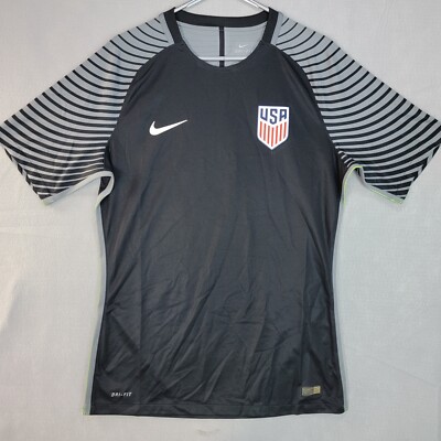 US Soccer National Team Nike Jersey Black Grey 2016 Copa America Mens Large USA