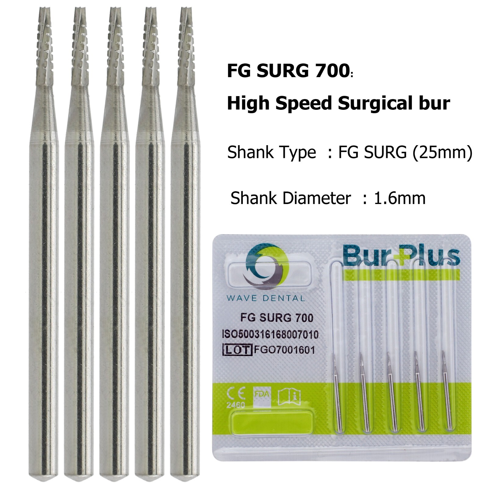 Wave Dental Carbide Surgical Length Long Bur 557 702 701 703 25mm For High Speed