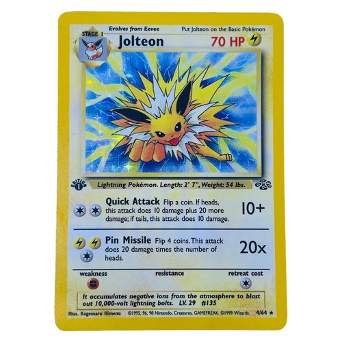 ポケモン - Jolteon サンダース 1ED 1st Edition 4/64 英語版 ポケモン - Jolteon サンダース 1ED 1st Edition 4/64 英語版 s