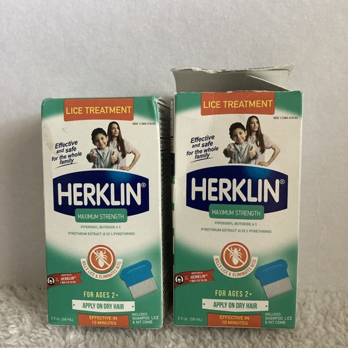 2XHerklin Maximum Strength Lice Treatment Kit Shampoo & Comb 2 Fl Oz (one comb)