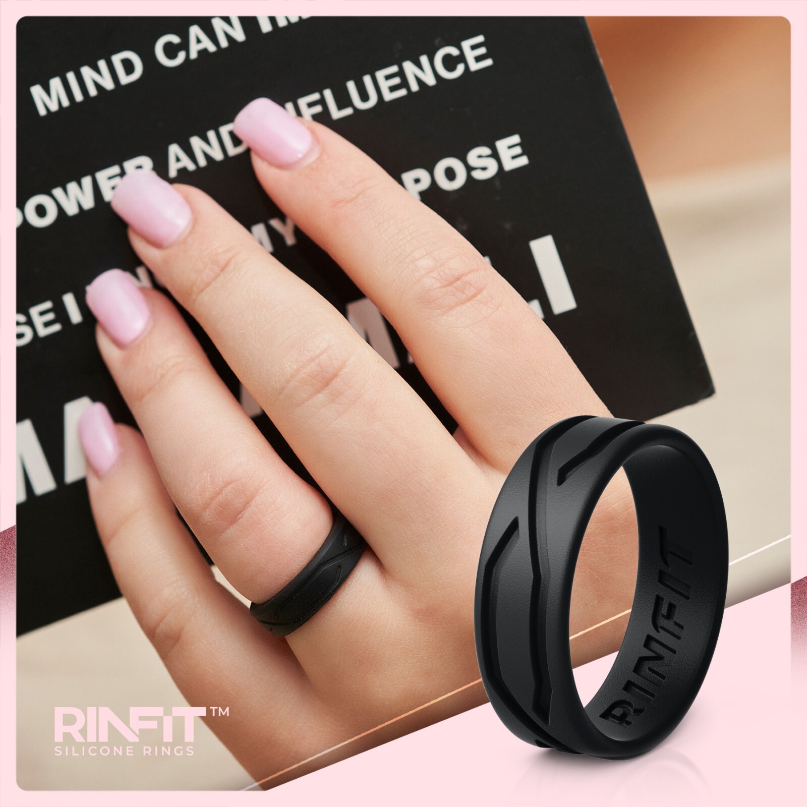 Women Silicone Wedding Rings | Band – 5 Rings pack - 4 LOVE Collection by Rinfit