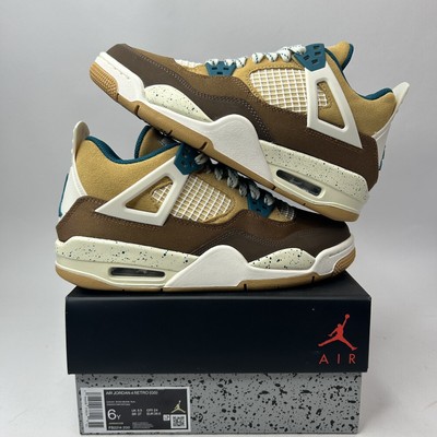 Nike Air Jordan 4 Retro GS  Cacao Wow/Brown Teal  FB2214-200 6Y/Women s 7.5 New