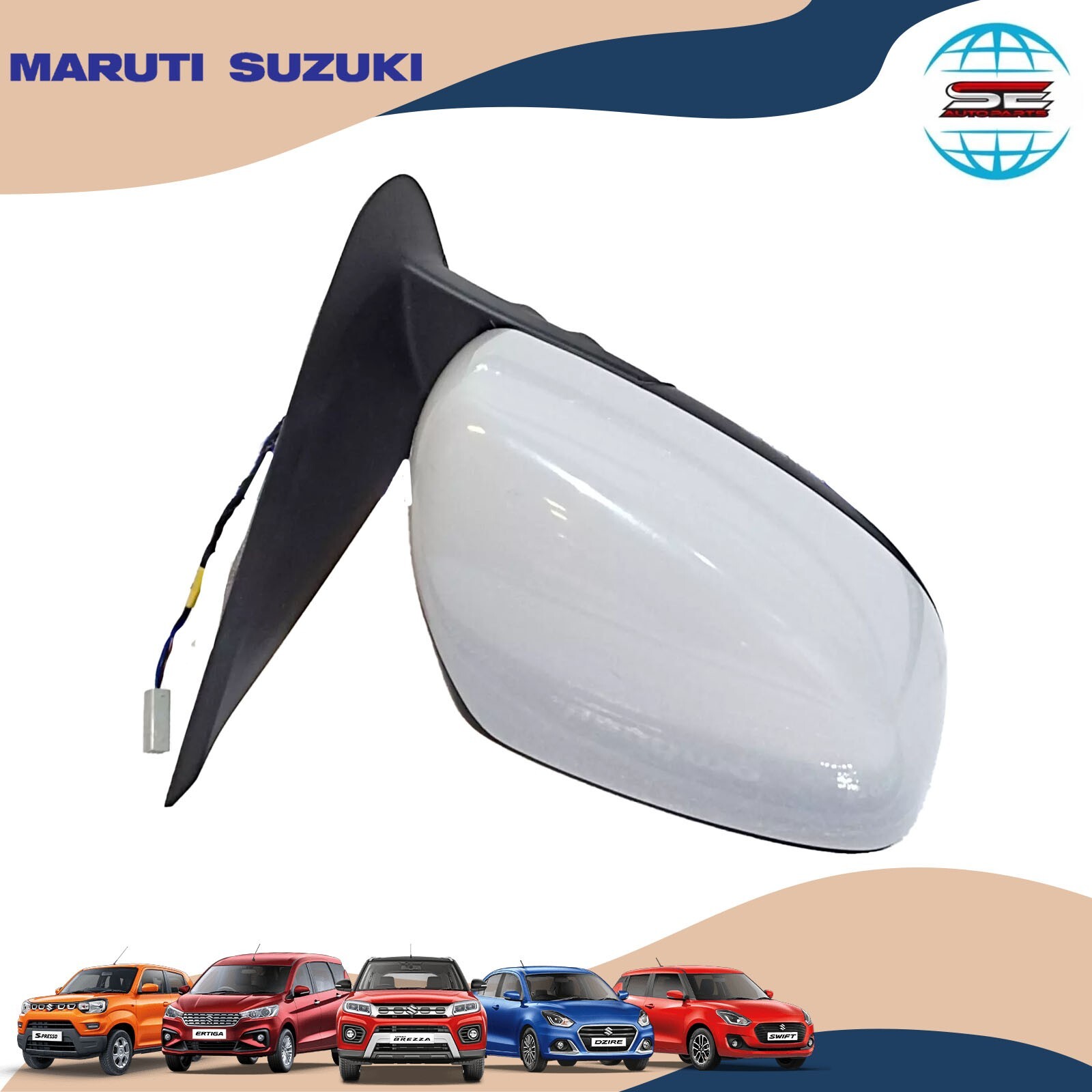 RH OUTSIDE MIRROR FOR MARUTI SUZUKI CELERIO 2ND GEN 2021-2024 (84701M81R10-5PK) RH OUTSIDE MIRROR FOR MARUTI SUZUKI CELERIO 2ND GEN 2021-2024 (84701M81R10-5PK)