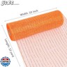 MIKIMIQI 2 Pack Deco Mesh 10 Inch x 30 Feet Decor Mesh Ribbon with Metallic Foil Deco Mesh Wreath Supplies Ribbon Mesh Roll for Spring Wreaths Craft Party, Not Wired (Orange)